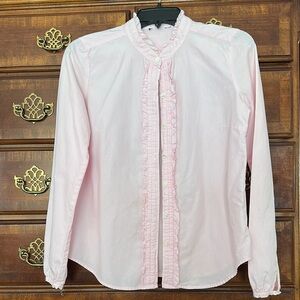 Elegant Light Pink Ruffled Blouse